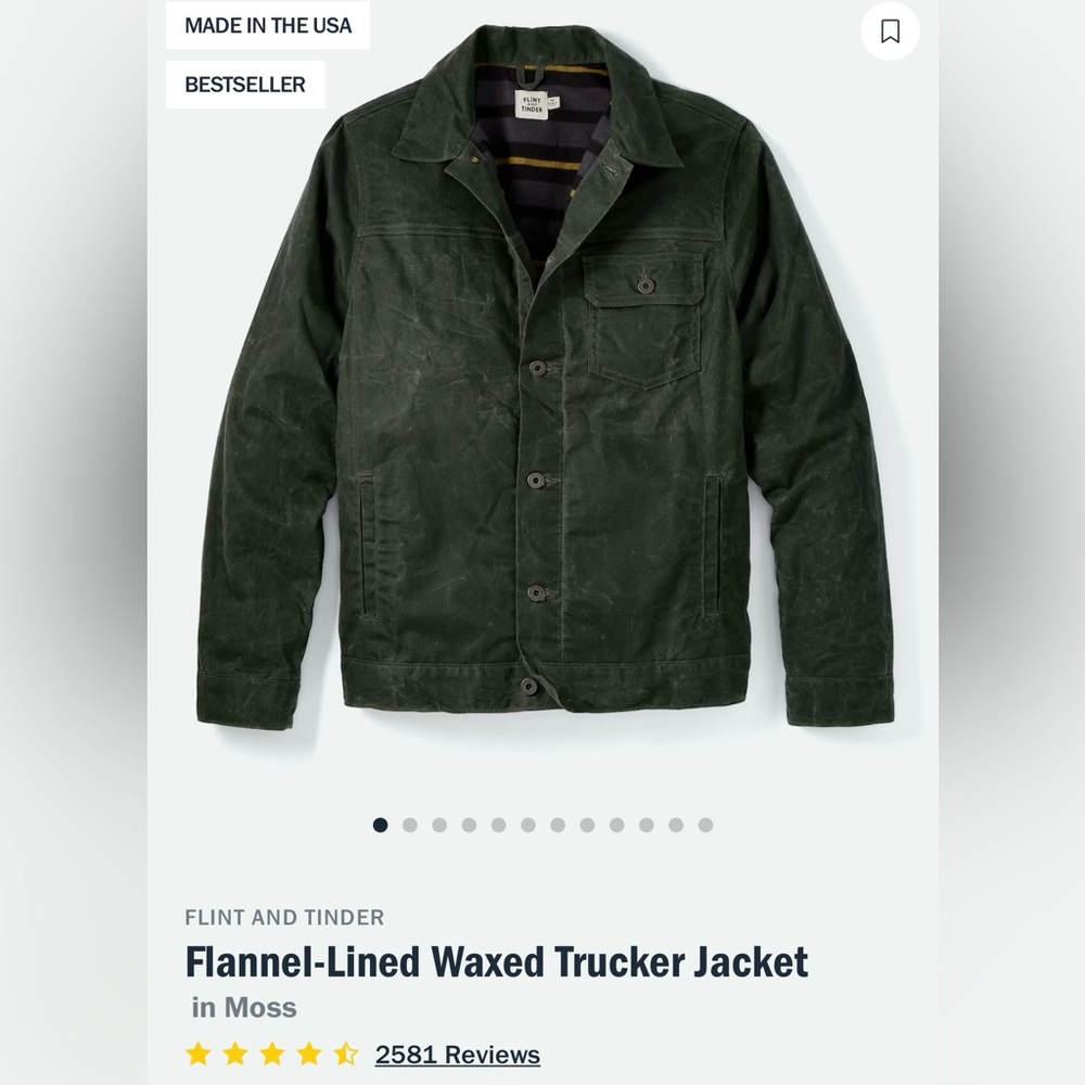 Mens Flint and Tinder waxed trucker jacket